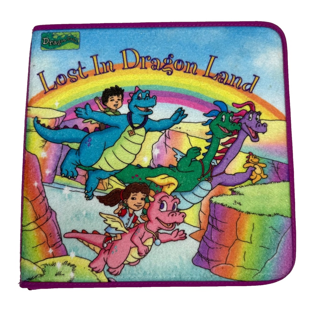 VTG 2002 Dragon Tales "Lost in Dragon Land" Felt Book Playset - Incomplete